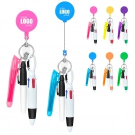 Mini Nurse Ballpoint Pen Badge Clip Highlighter Marker Set