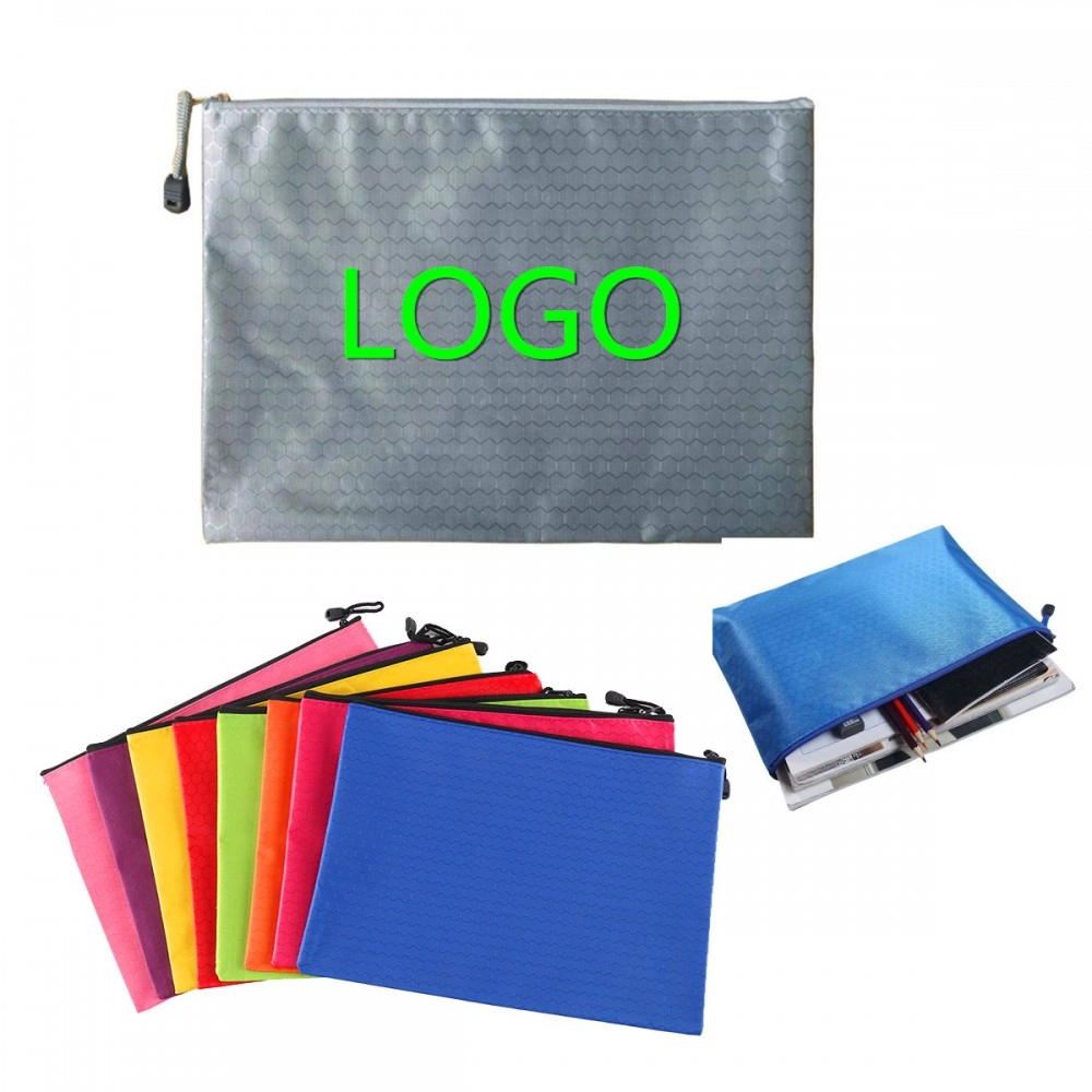 A5 Oxford Cloth Document Bag with Zipper/Pencil Pouch