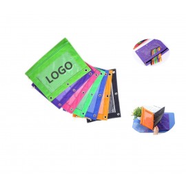 3 Ring Binder Oxford Zipper Pencil Pouch With PVC Window 3 Ring Binder Oxford Zipper Pencil Pouch With PVC Window